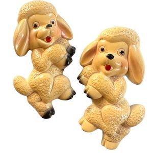 Vintage Prancing Lamb Chalkware Wall Plaques